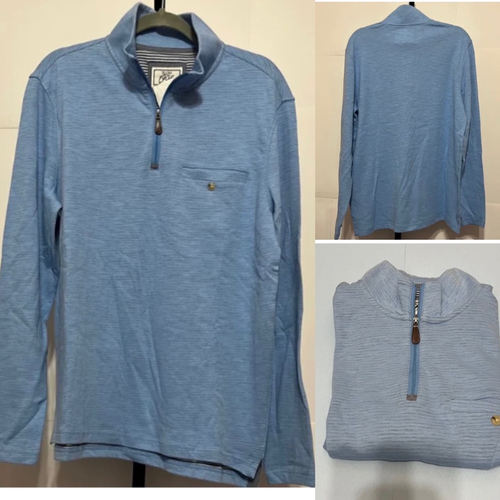 Jos A Bank Sz M 1905 Tailored Fit 1/4 Zip Cotton Mock Neck Sweater